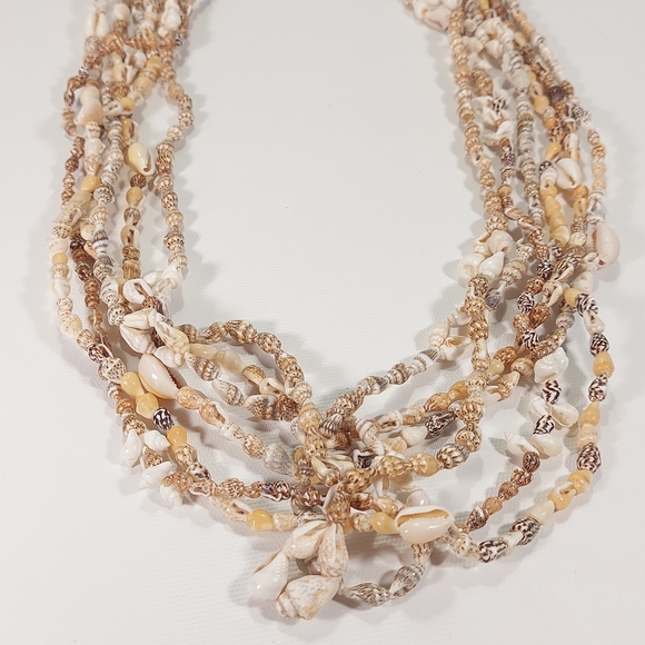 Natural Tropical Mini Shell Infinity Strand Necklaces, 6 Pcs. - Picture 2 of 7